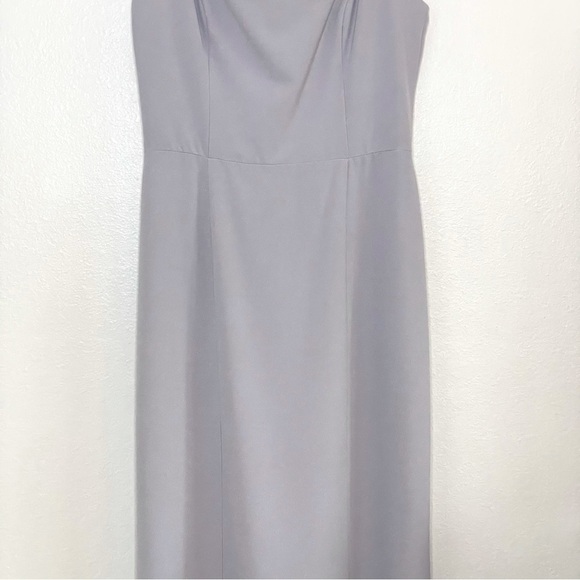 Amsale Taryn Ballerina Neck Racer Back Gown Dove Grey / Lilac 4 - Picture 8 of 16
